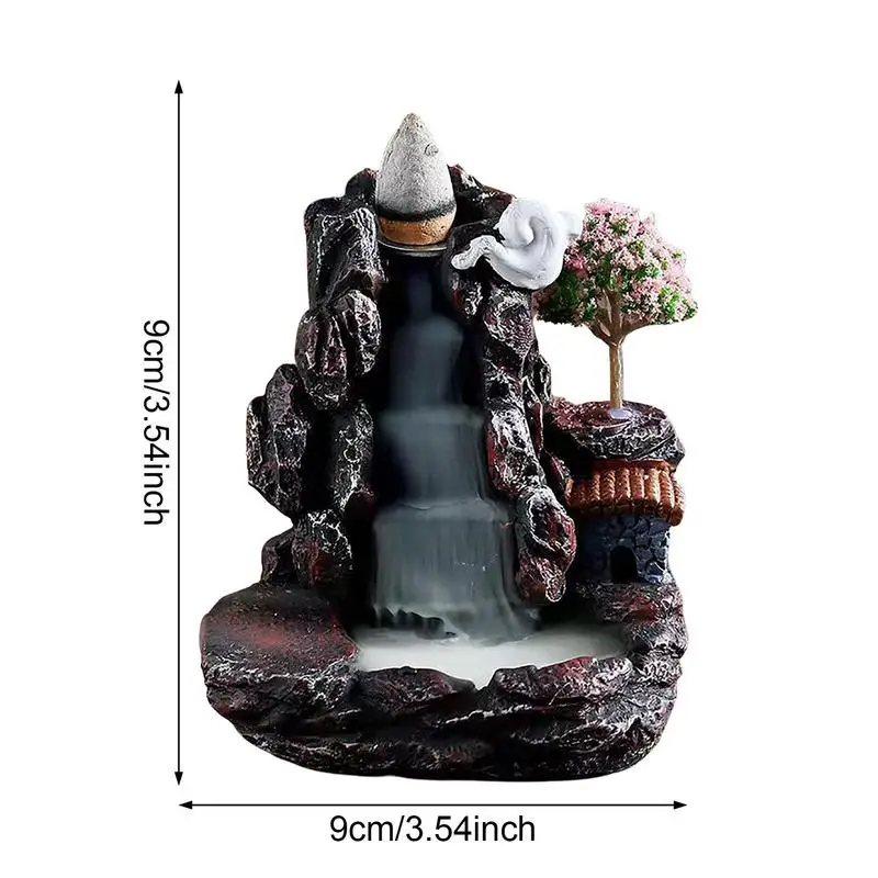 Waterfall Backflow Incense Burner Resin Backflow Incense Burner Candle Innovative Tower Incense Aromatherapy For Home Decoration