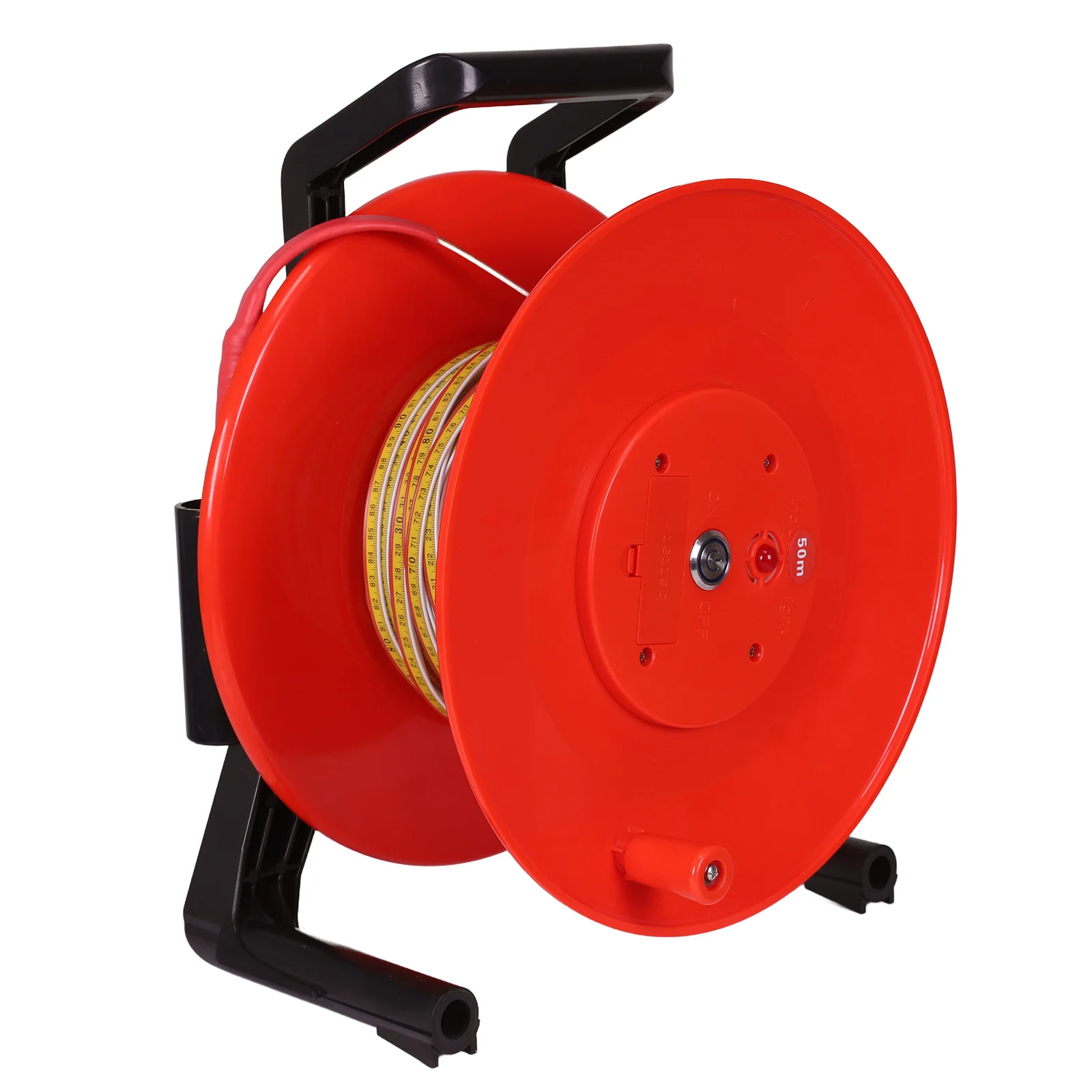 

Измеритель уровня воды 164 фута/50 м с фиксированным зондом и стальной лентой. Датчик уровня воды для глубоких скважин для отверстий на колесах, резервуара и труб.