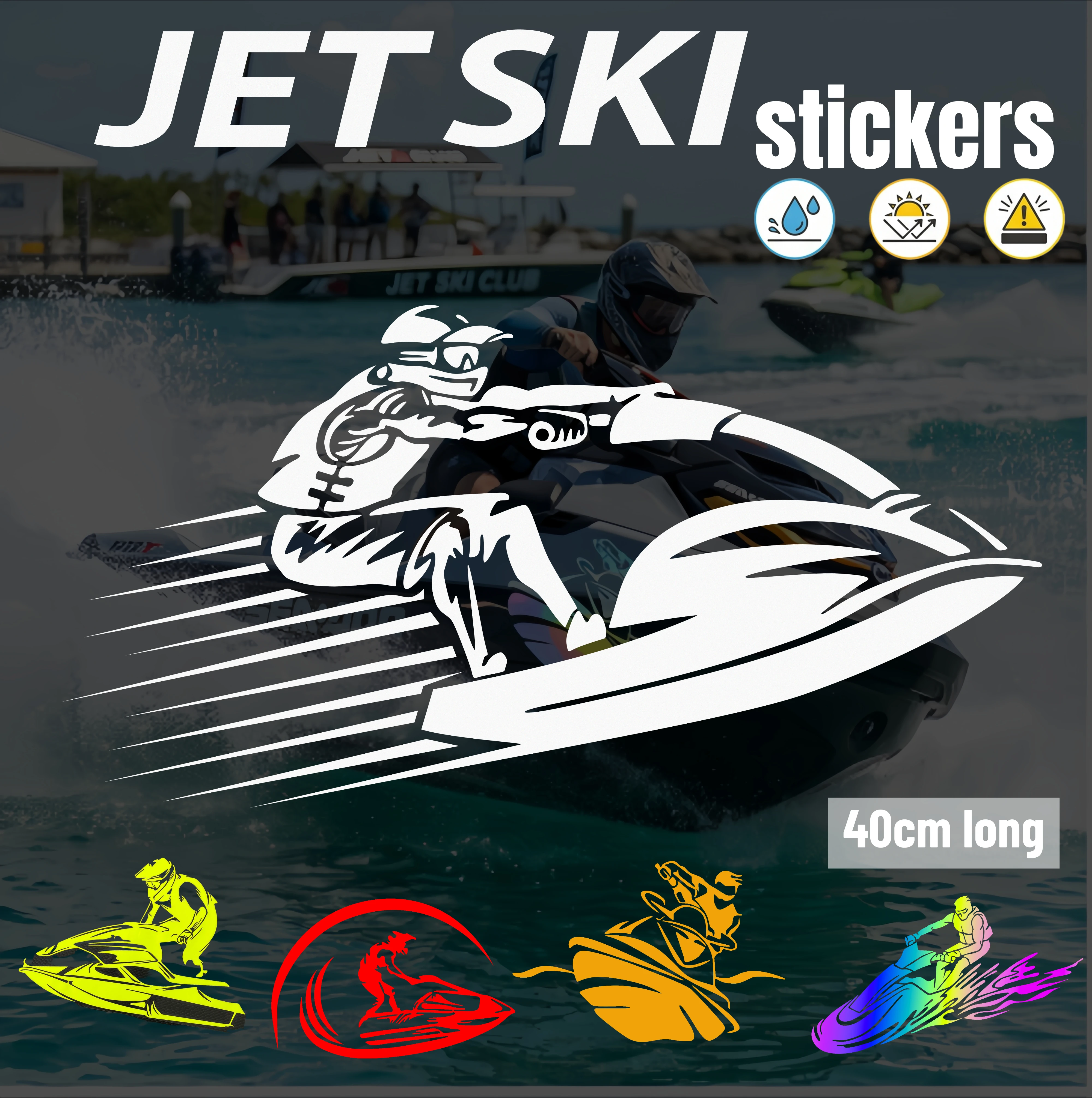 JetSki Aufkleber 2 Stück Wassersport Motorboot Vinyl-Aufkleber Waverunner RXP RXT GTI Spark GTX GP FX VX FC Zubehör für SEADOO