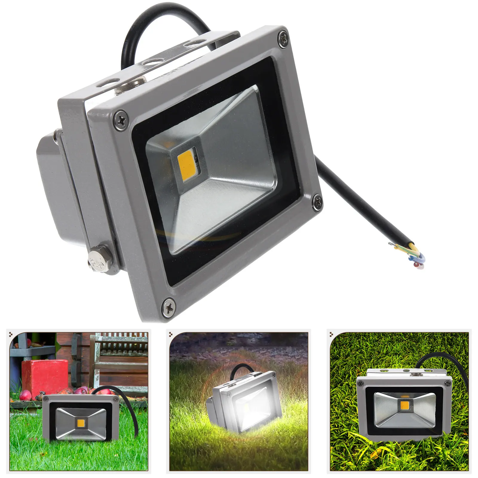 10W Waterproof LED Flood Light Warm White 2800K-3200K for Outdoor Use Highway Yard Stadium Parking Lot Energy
