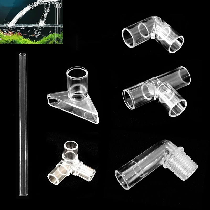 Acrylic Aquarium Water Outlet Fish Tank Pump Bottom Duckbill Nozzle Connector Water Supply Tube Elbow Direct Tee Joint Fittings