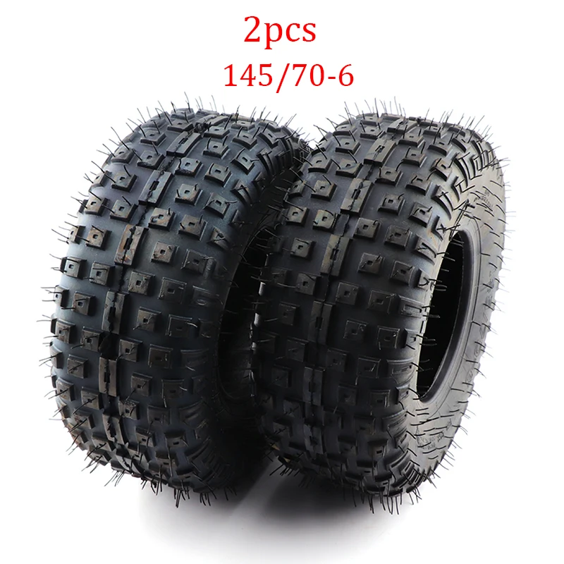 2pcs/lot of 6 Inch ATV Tire 145/70-6 four wheel vehcile Fit for 50cc 70cc 110cc Small ATV Front Or Rear Wheels