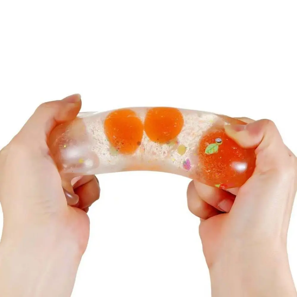Transparent Fruit Bottle Squeeze Random Color Colorful Transparent Bottle Fidget Soft Simulation Candy Maltose Bottle Squishy