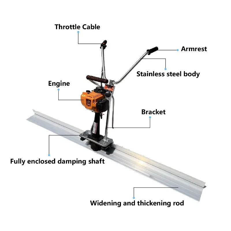 Ground leveling machine for 2m 3m 4m 5m 6m concrete vibrating ruler engine