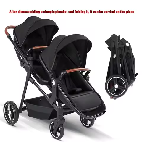 NEW Multifunctional lightweight strollers for twins Strollers for two children carry on board baby carriage 2in1