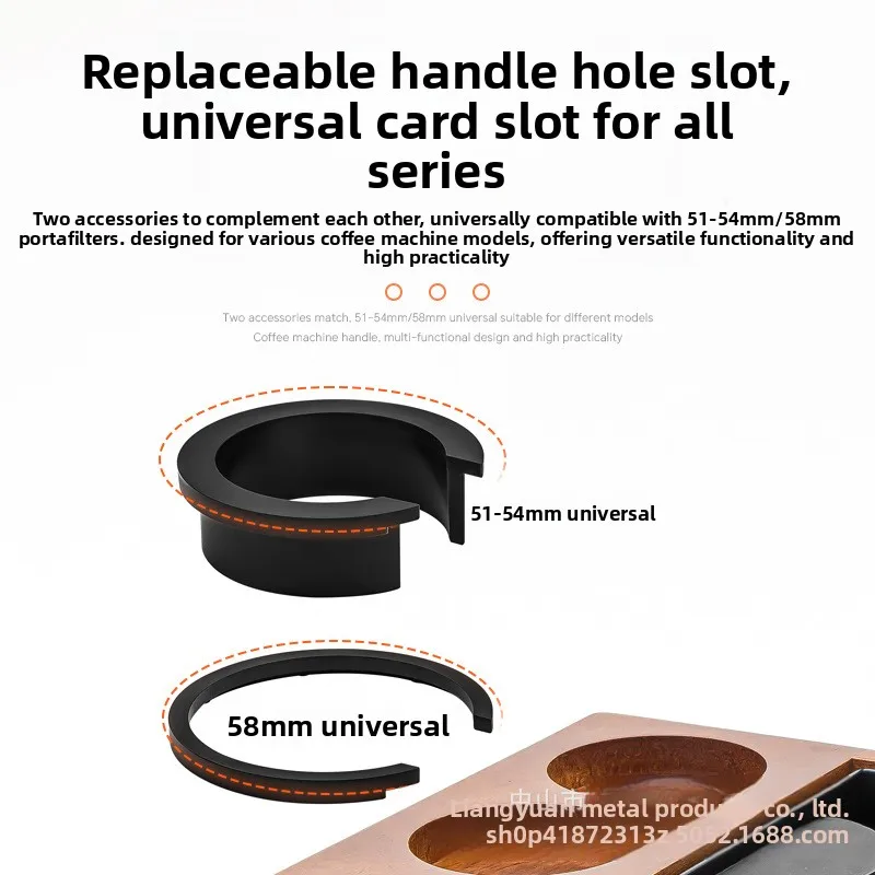 51mm 53mm 58mm Espresso Tamper Station Stand Knock Box Distributor Holder with Removable Waste Tray for Portafilter