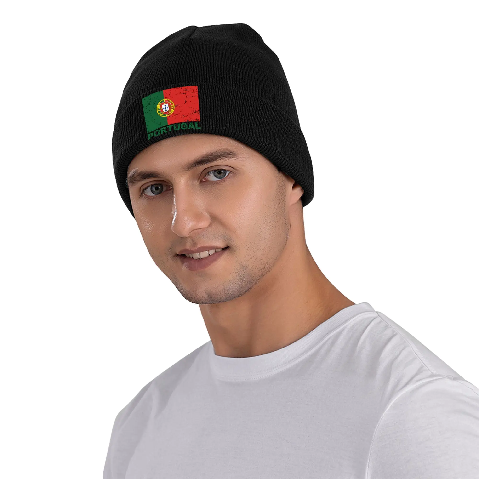 Portugal Vintage Flag Knitted Hats Autumn Winter Beanie Baggy  Caps Unisex Acrylic Fashion Skullcap