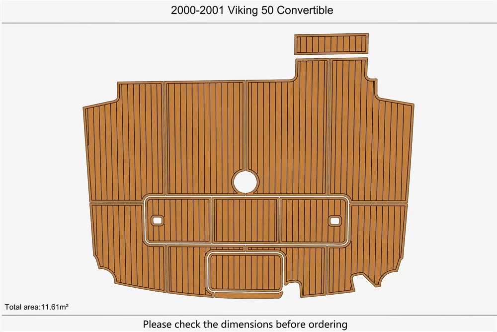 Eva foam Fuax teak seadek marine floor For 2000-2001 Viking 50 Convertible Swim Platform 1/4