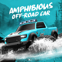 SY Amphibious Remote Control Car 4WD Off-Road Climbing Monster Truck with LED Light 4-wheeled Bigfoot Buggy RC Car Toys