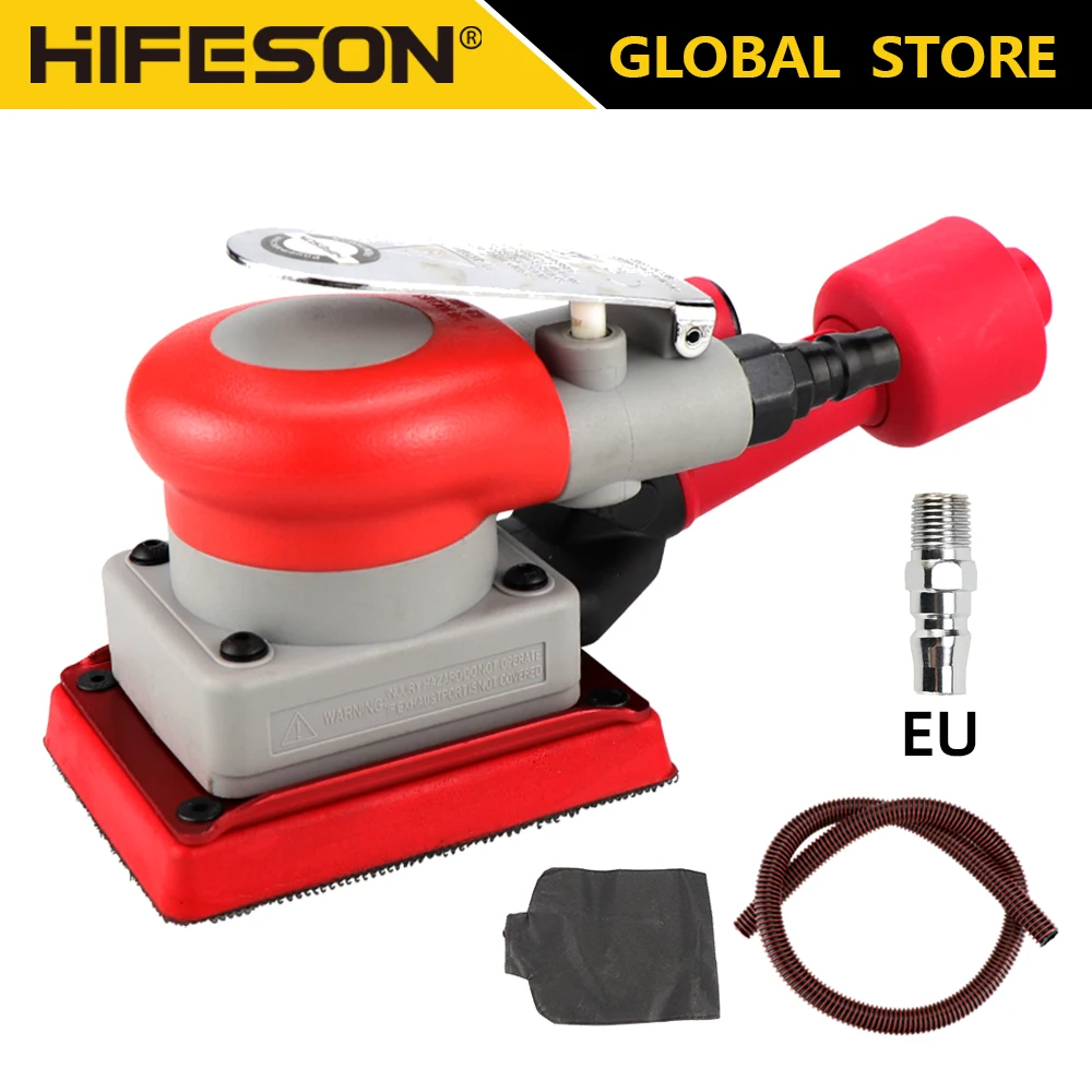 Hifeson-lixadeira Pneumática a ar Polidora Aspiração Excêntrica Lixar Ferramenta Grinding Machine Grupo Pintura de Polimento de Carro 75x 100 mm