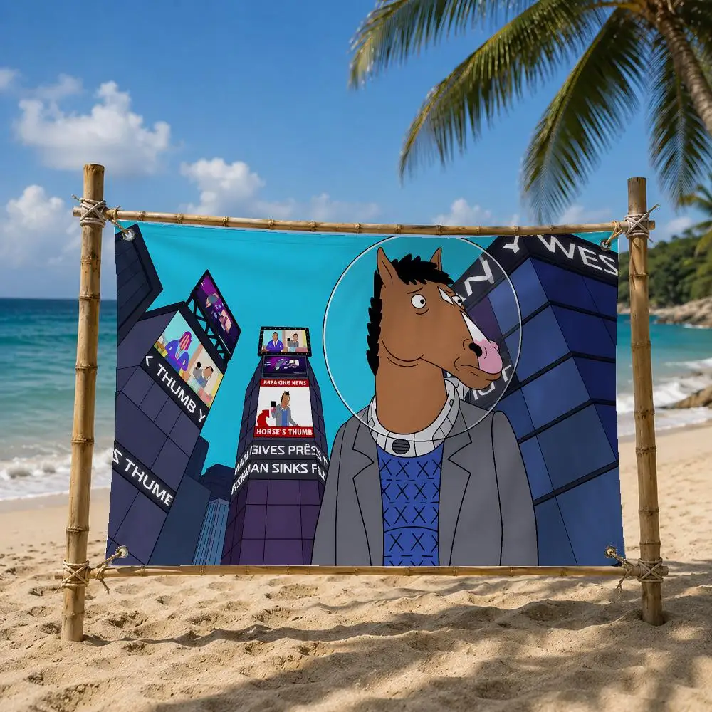 BoJack Horseman Dark Comedy Flags Room Bedroom Home Outdoor Wall Hanging Concert Printed Background Decoration Art Banne