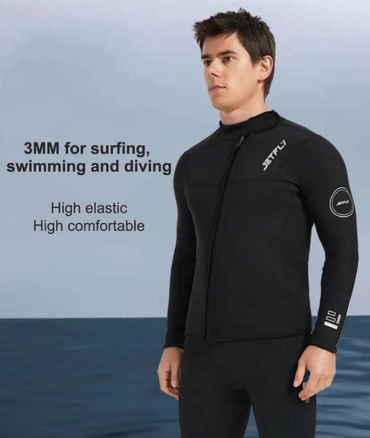 3MM Front Zip Diving Snorkeling Surfing Swimming Suit Wetsuit Black Surf-equipment