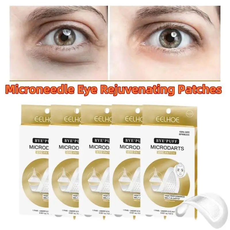 

5Pcs AHyaluronic Acid Microneedle Eye Patches Mask For Anti-Aging Remove Dark Circles Moisturizing Under Eye