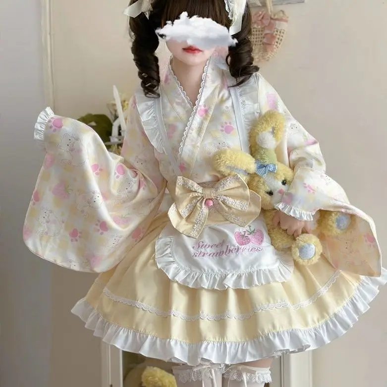 Original design Lolita dress cute and wind maid dress sweet and cool spring day  summer dress women vestidos