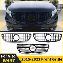GT Diamond Style Front Inlet Radiator Grille Bumper Grill Hood Mesh For Mercedes Benz Vito W447 2015-2023 Modification Tuning