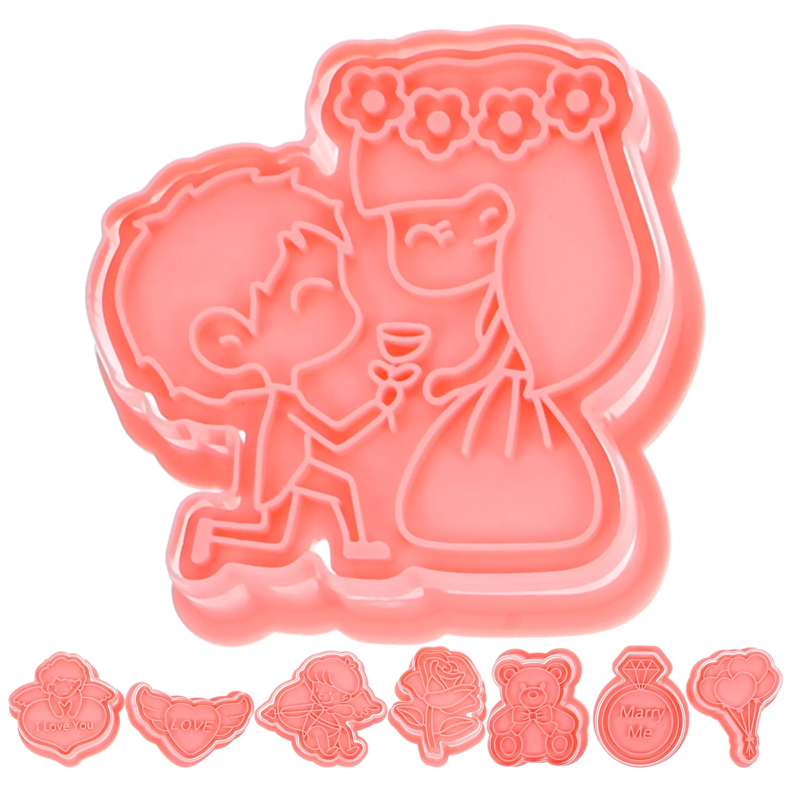 

8pcs Valentine'S Day Baking Molds Cookie Biscuit Making Diy Chocolate Jelly Dessert Cake Pan Nonstick Reusable Bakeware