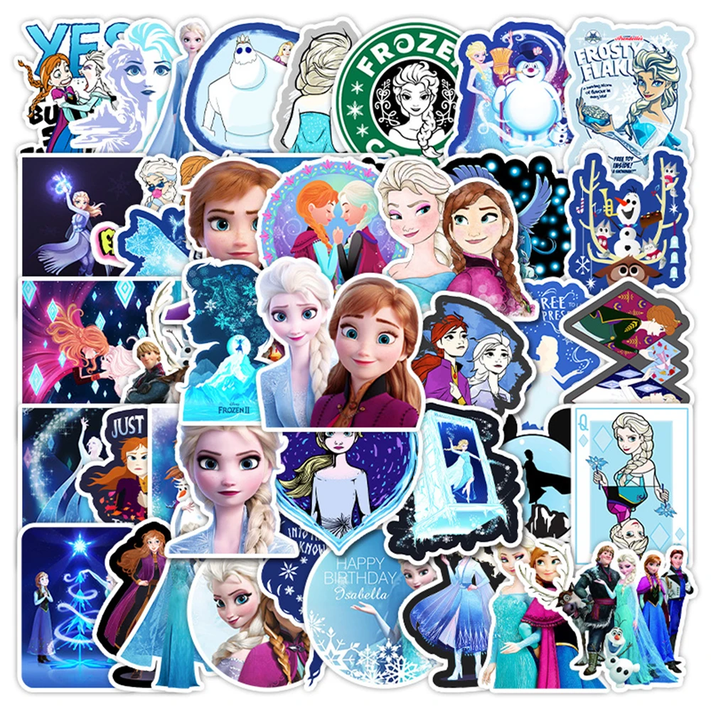 10/30/50pcs Disney Moive Frozen Elsa Stickers Anime Cute Princess Decoration Decals Toy Aesthetic Kawaii Girl Kids Sticker Gifts