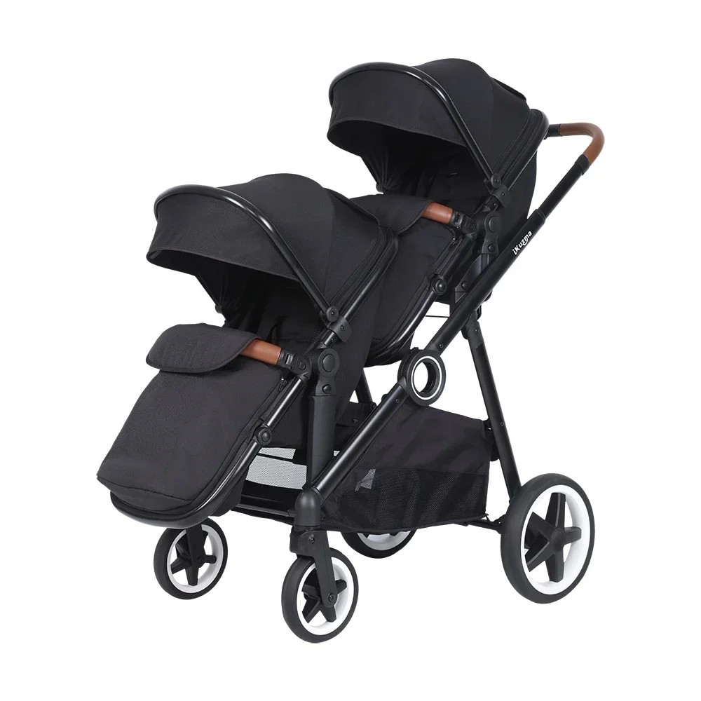 Ready To Ship Luxury All Wheel Suspension Newest Twin Stroller Double Seat Double Double Stroller For Kids And Babies And The Ea