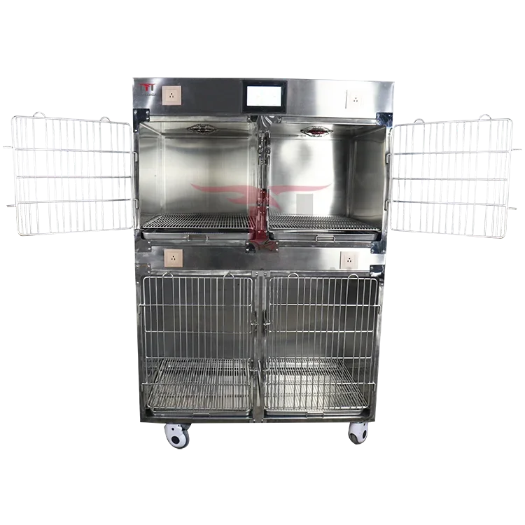 

MT medical vet hospital strong stainless steel dog kennel cage special heating lamp power supply oxygen cabin cage equipment pet