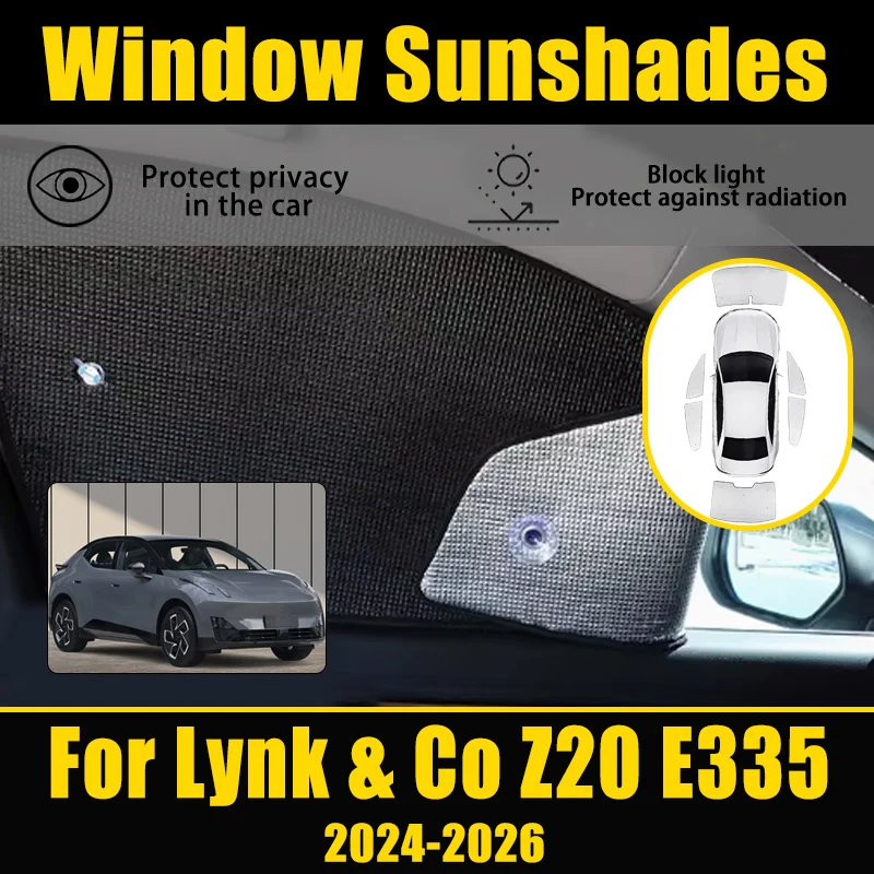 

Car Sun Visor For Lynk & Co Z20 Accessories 2024~2026 E335 Auto Curtain Sunshade Accessories UV Protection Reflector Sun Shade