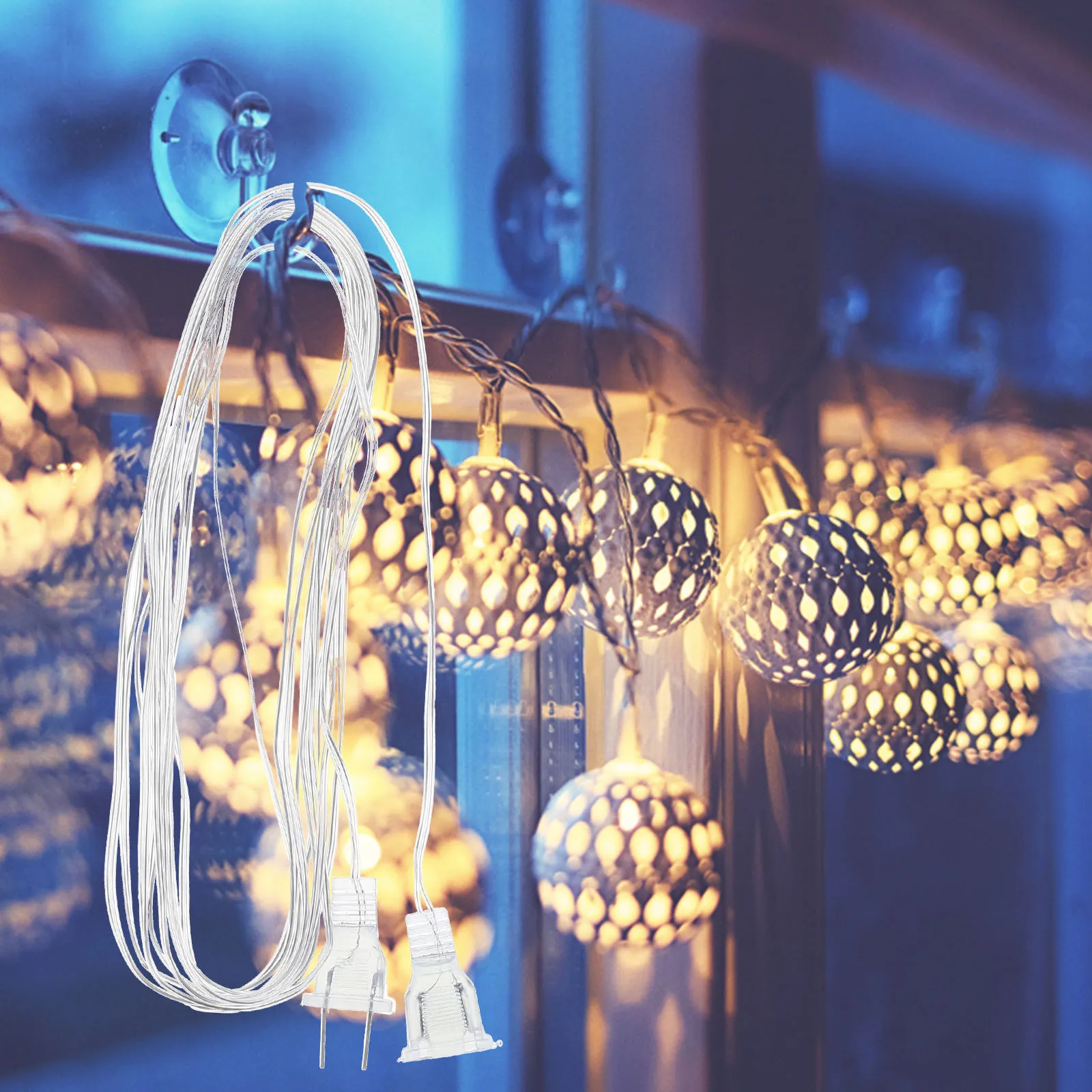 

2 pcs Led Clear Indoor For Christmas Lights String Light Extension Cord Invisible Extension Cord Ceiling Hanging Decor