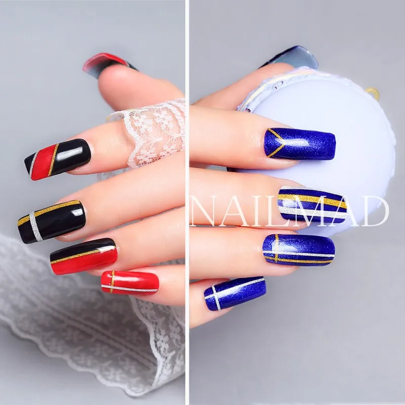 3 sztuk paznokci taśma paski na paznokcie linie zestaw różowe złoto z matowymi i błyszczącymi 1mm 2mm 3mm naklejki samoprzylepne Nail Art DIY stylizacja narzędzia