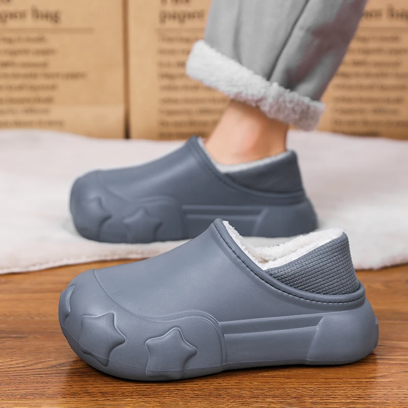 Men Winter Slippers Women Warm Slippers Mens Cotton Slides Couples Comfortable House Shoes Fashion Lightweight Chef Shoes