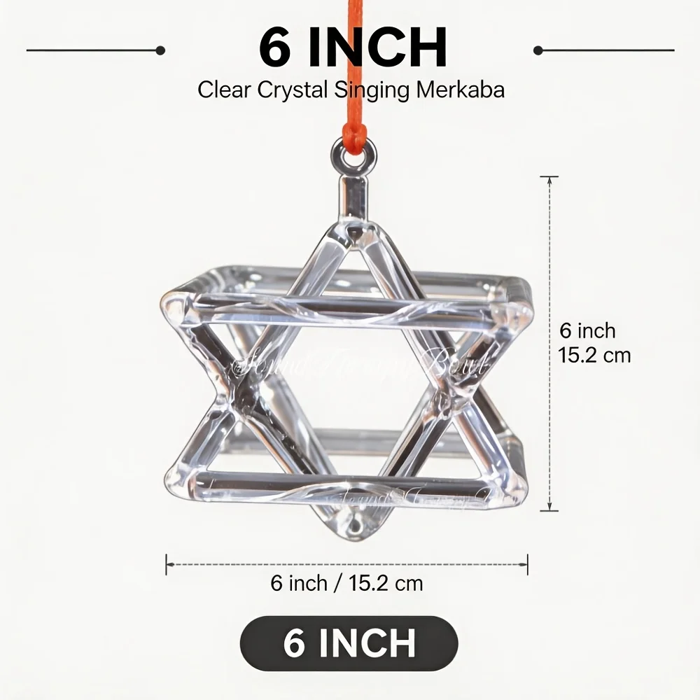Clear Quartz 6‑Inch Singing Pyramid, Sound Tuning Crystal Instrument with Free Mallet for Meditation & Spiritual Sound Healing