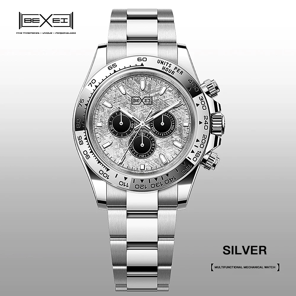 BEXEI  Men Sports Quartz Watches Mens Business Watches VK63 Top Brand Luxury Watch Men Chronograph Watch for Men