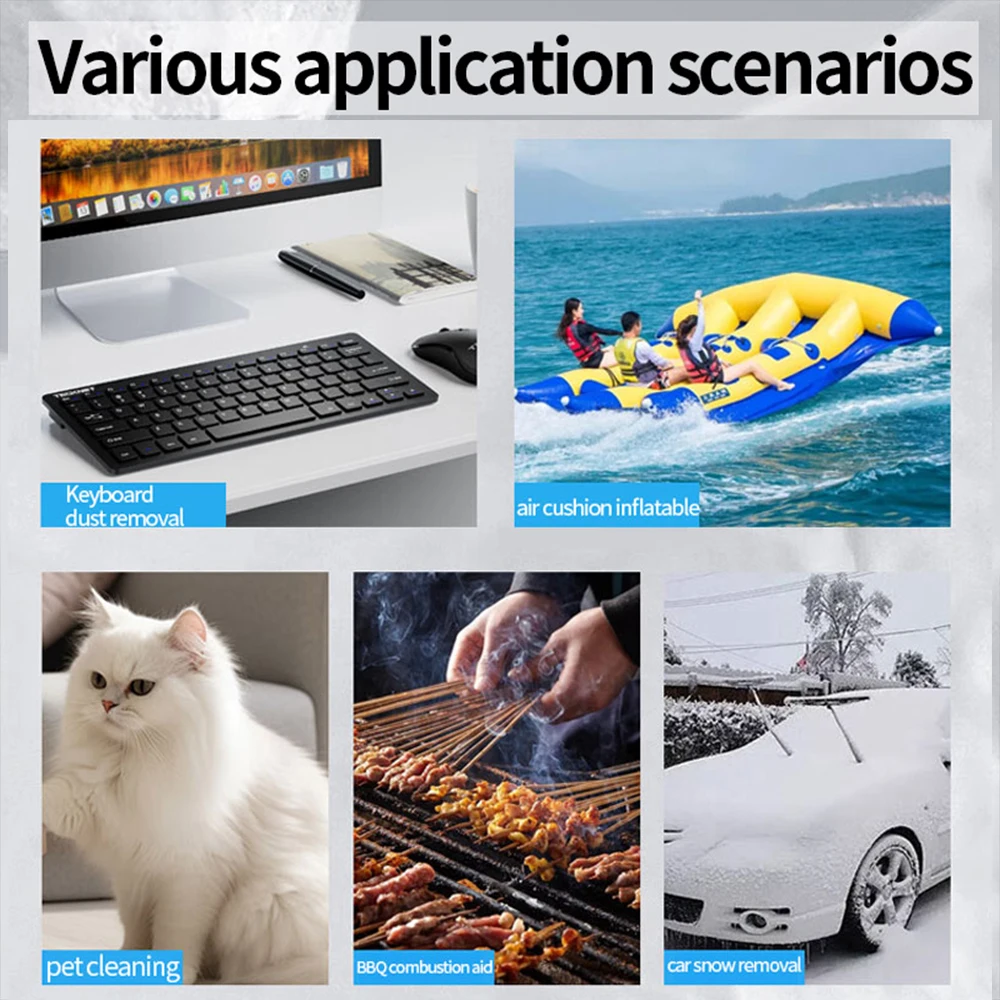 X50 Brushless Turbo Fan 240W High-Speed Portable Fan 8000mAh Rechargeable 57m/s Typhoon Wind Type-C Charging Camping Fan