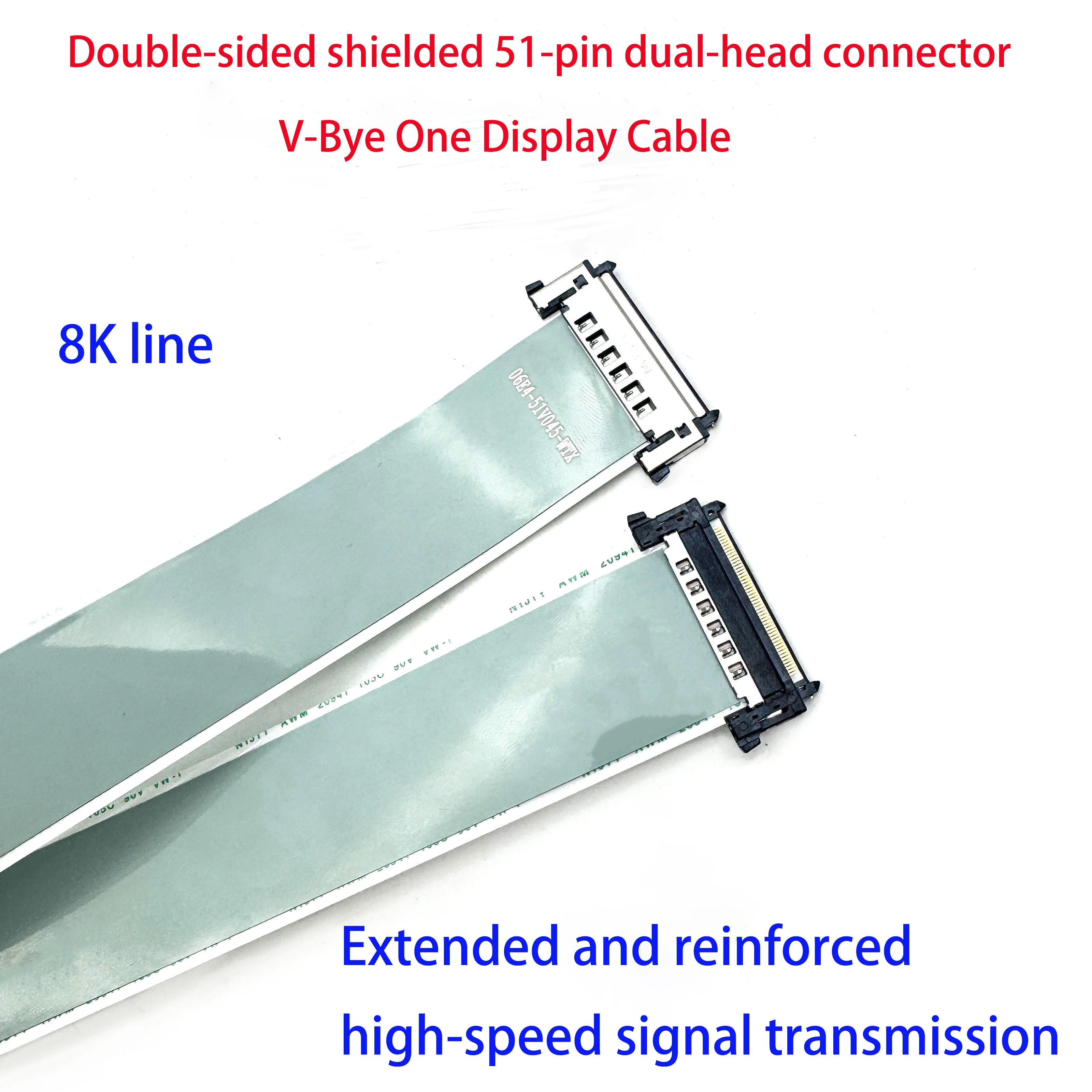 

8K V-Bey One Dual-head 51P Same-side 0.5mm Pitch Double-sided Shielded Extended Reinforced High-speed Transmission Cable