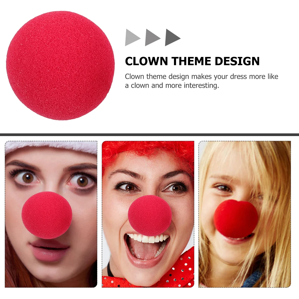 

30pcs Red 50MM Clown Nose Sponge Ball Party Supplies Washable Reusable Costume Accessory Carnival Decor Small Prop