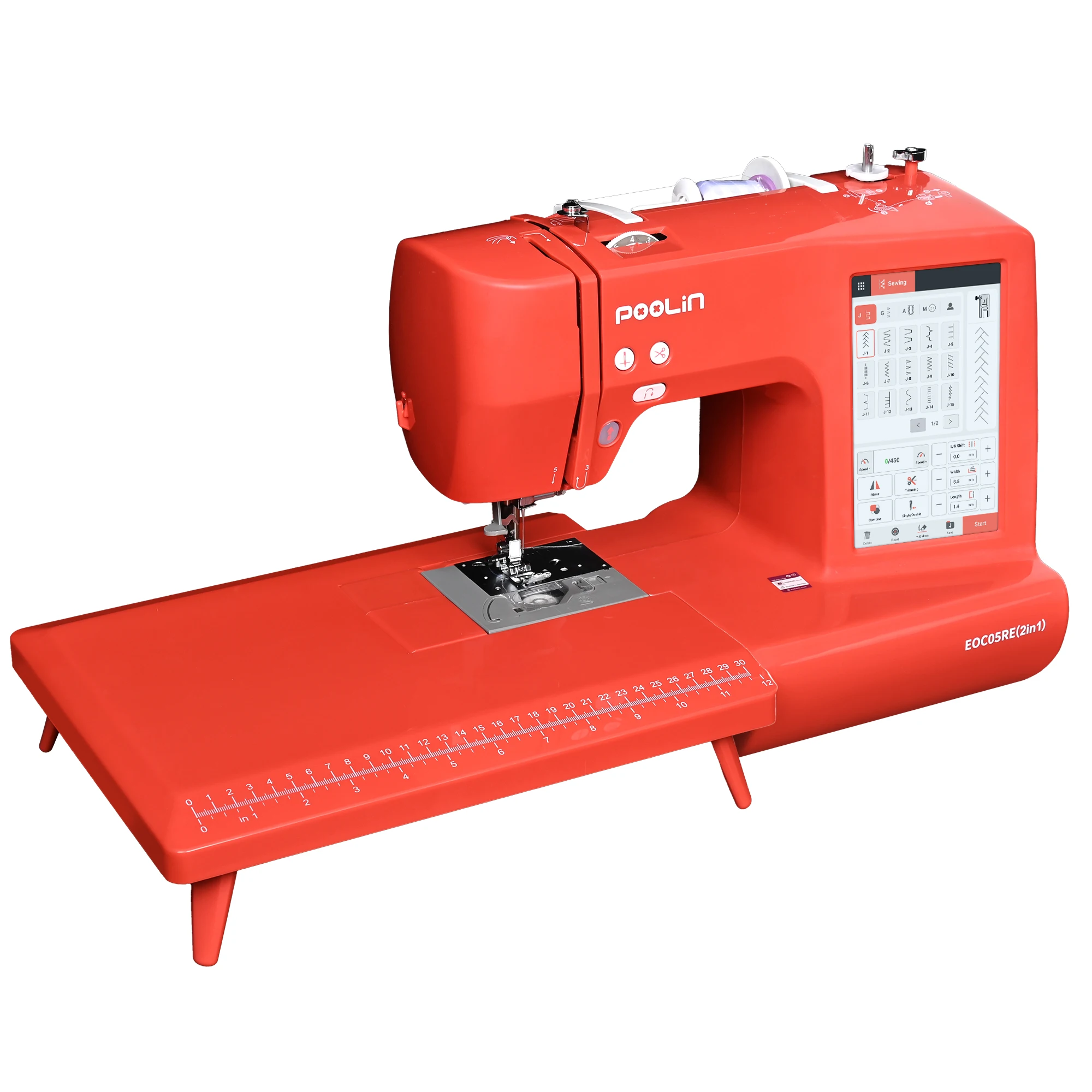 

Швейно-вышивальная машина POOLIN EOC05RE 2-в-1, компьютеризированная домашняя машина для начинающих с набором для начинающих.