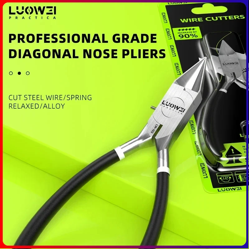 Luowei LW-103 Multifunctional CRV diagonal pliers Electronic Diagonal Side Cutting Nippers for Copper Wire Plastic Model Tools