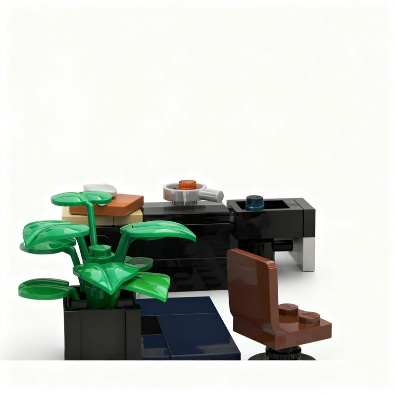 827 Pezzi MOC Paesaggio Urbano Modulare, Modello Studio di Stile, Blocchi da Costruzione Architettonici, Idea Regalo di Natale, Mattoncini Educativi