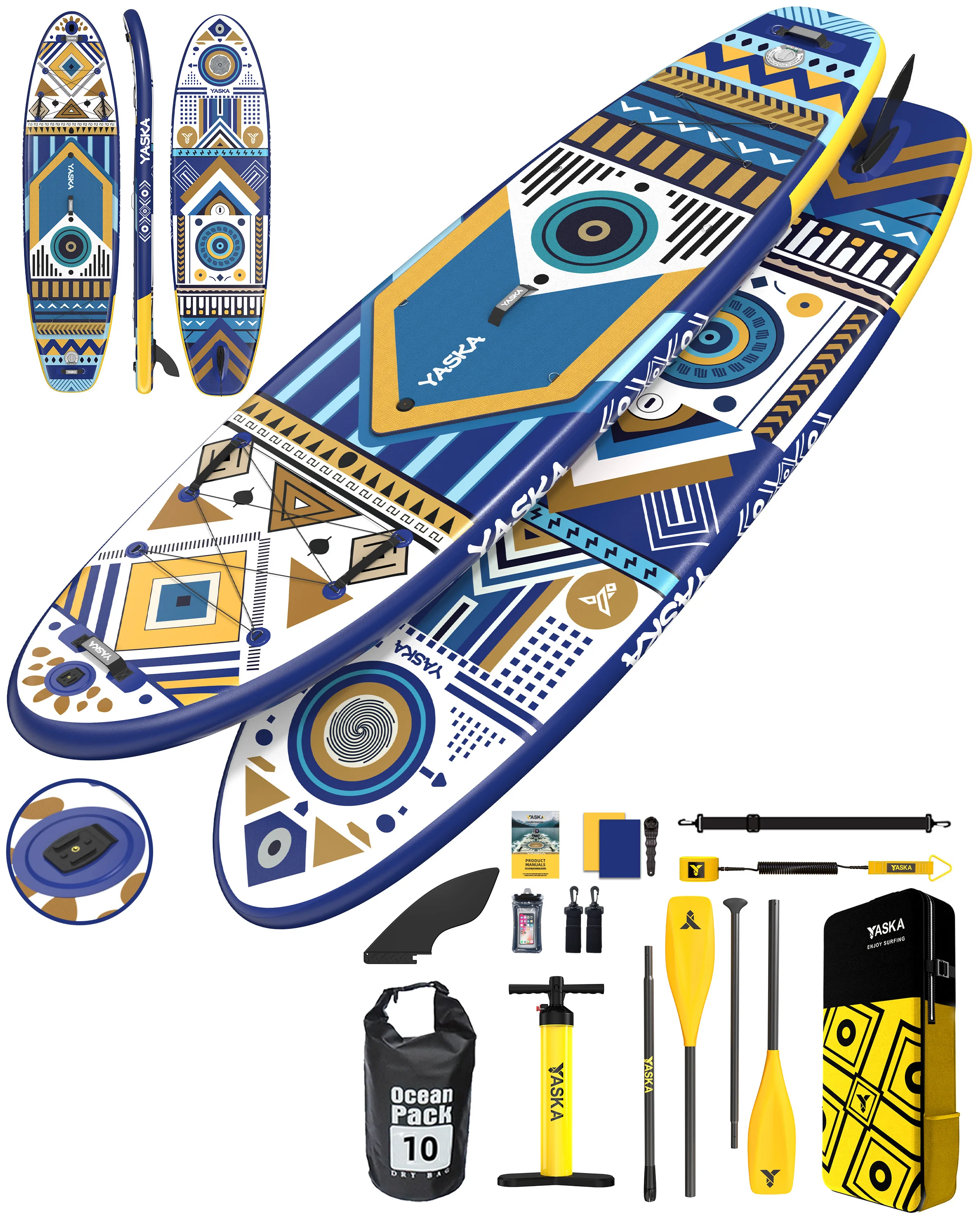 YS01 11' Inflatable SUP Board Unisex PVC Material Portable 12.5KG Paddle Surf For Ocean Waters Stand-Up Paddleboarding