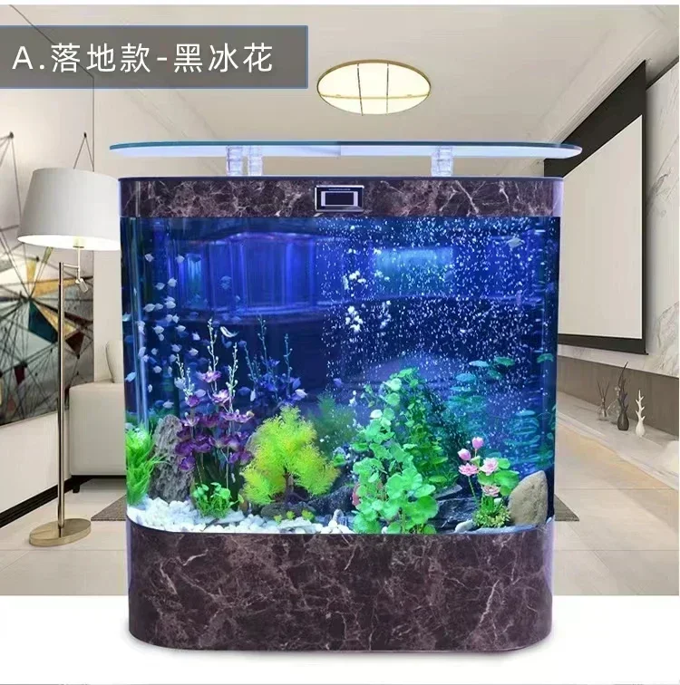 Fish Tank Aquarium Small Glass Change Water Ecological Landscaping Large Bottom Filter Goldfish Turtle Jar