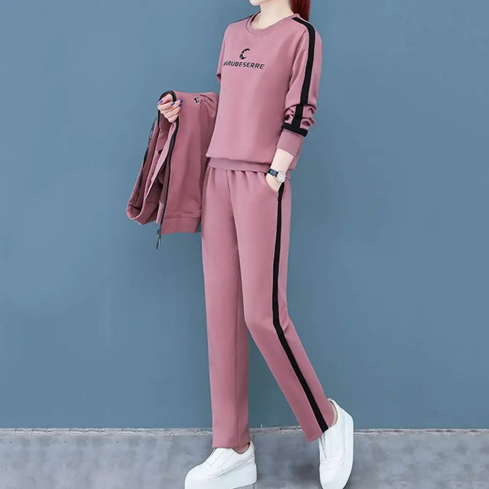 Letter Print Sweatshirt Pants Set Autumn Tracksuit Top Vest Pants 3 Pieces Set Sweatpants Set Korean Winter Women Hoodies Suit