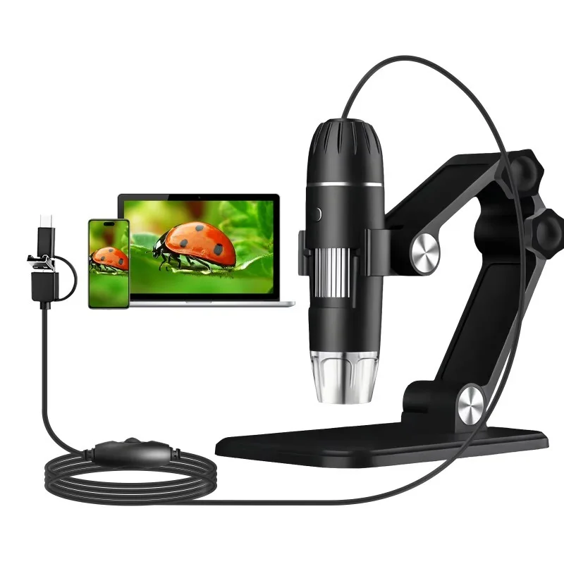 50x to 1600x USB Digital Microscope With 8 LEDs Compatible with Android Win Ma-c OS