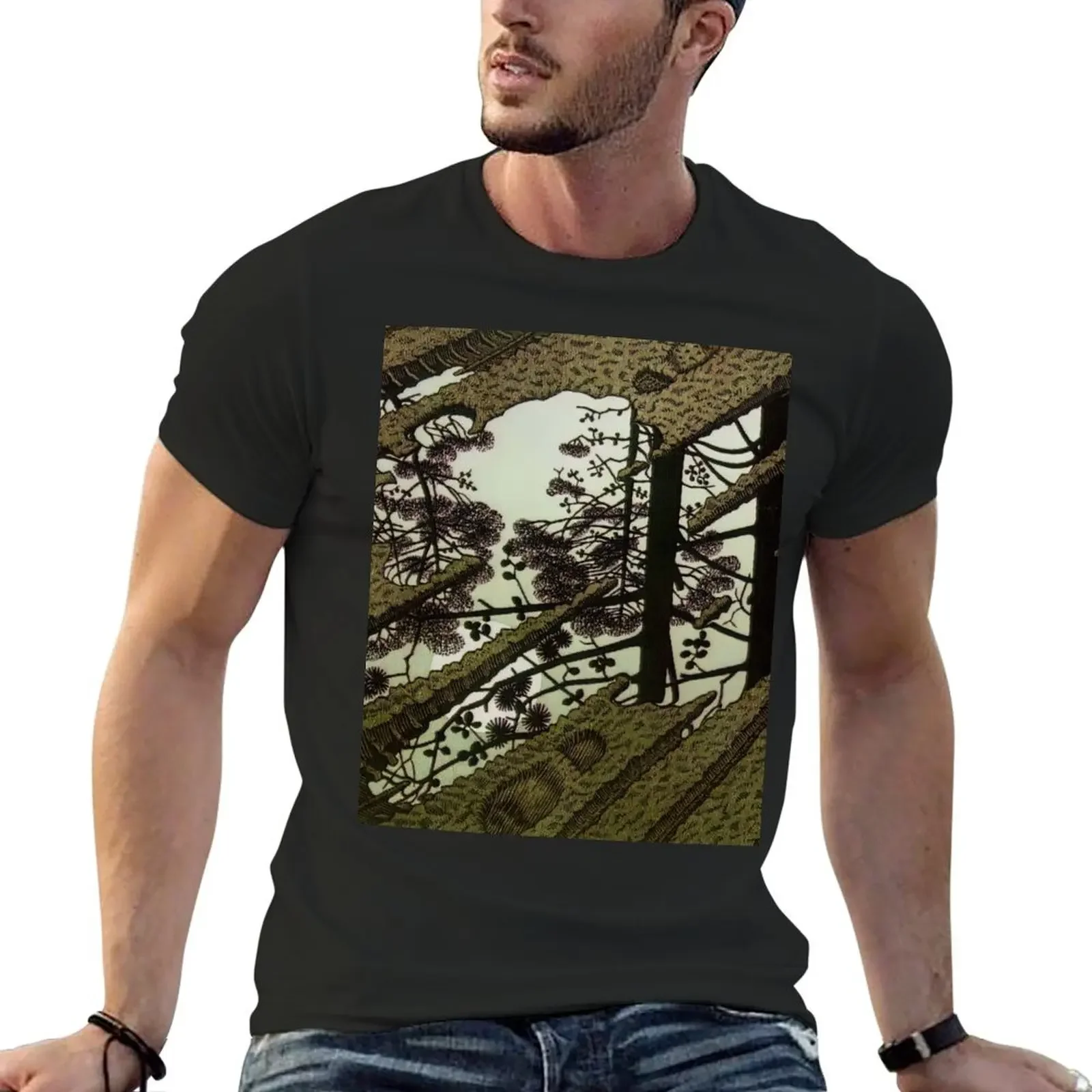 Puddle by M.C. Escher T-Shirt customs design your own Aesthetic clothing anime shirts men