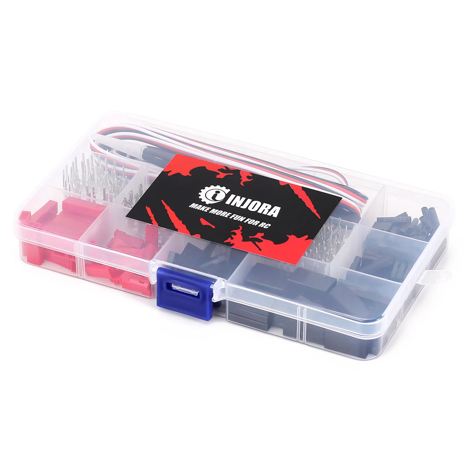 INJORA JST JR connettore maschio femmina Servo Plug Crimp Pin Wire Storage Box per RC Car Boat Model