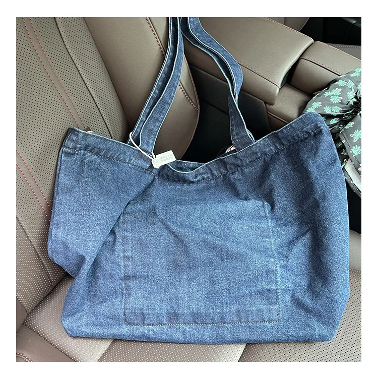 NEW letter Casual Tote Shoulder Bags Canvas Jeans Messenger Bags Soft Student Large Capacity Open Shopping Handbags For Women