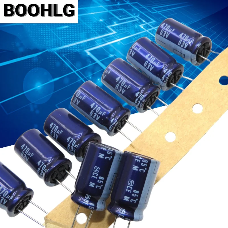 5PCS 470UF 63V Fever Piękny kondensator audio 63V 470UF 12.5X20 M Blue Robe