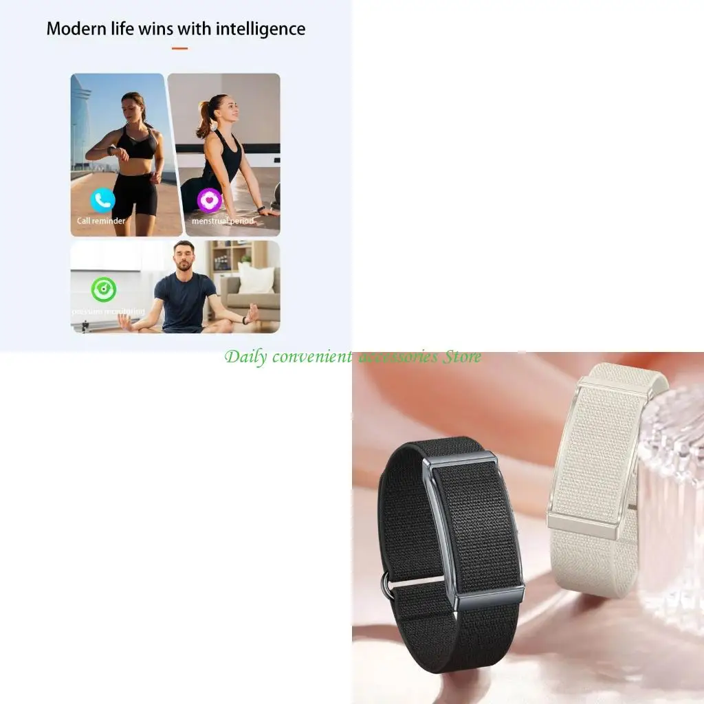 

97QB Comfort Fit Activity Monitor Heart Rate Sleep Data Double Strap Designs Wristband