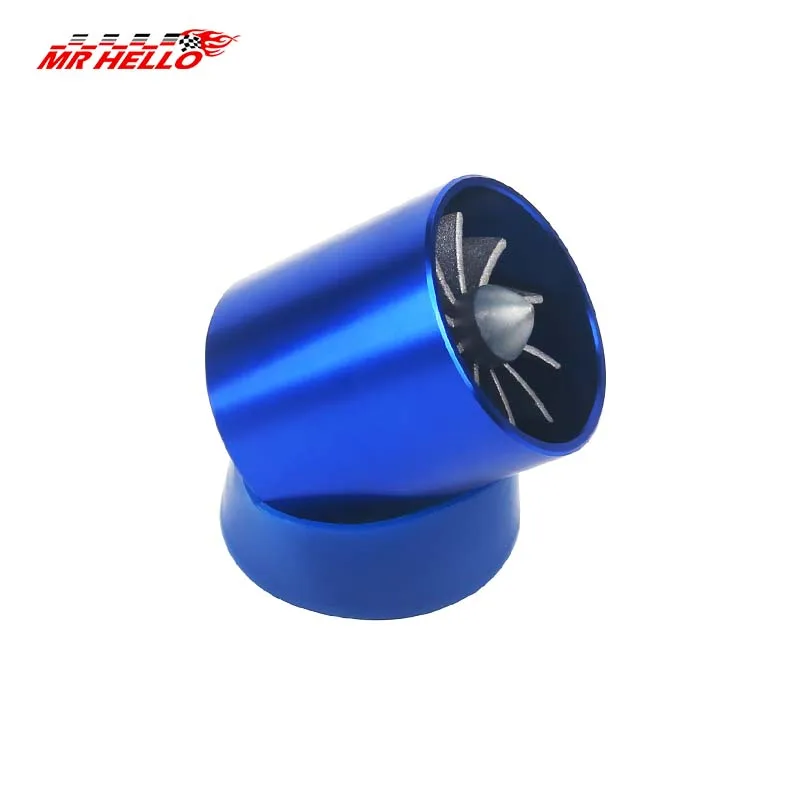 Car Air Intake Turbonator, 55mm Single Fan Turbo Engine, Turbine Super Charger Gas Fuel Saver Turbo