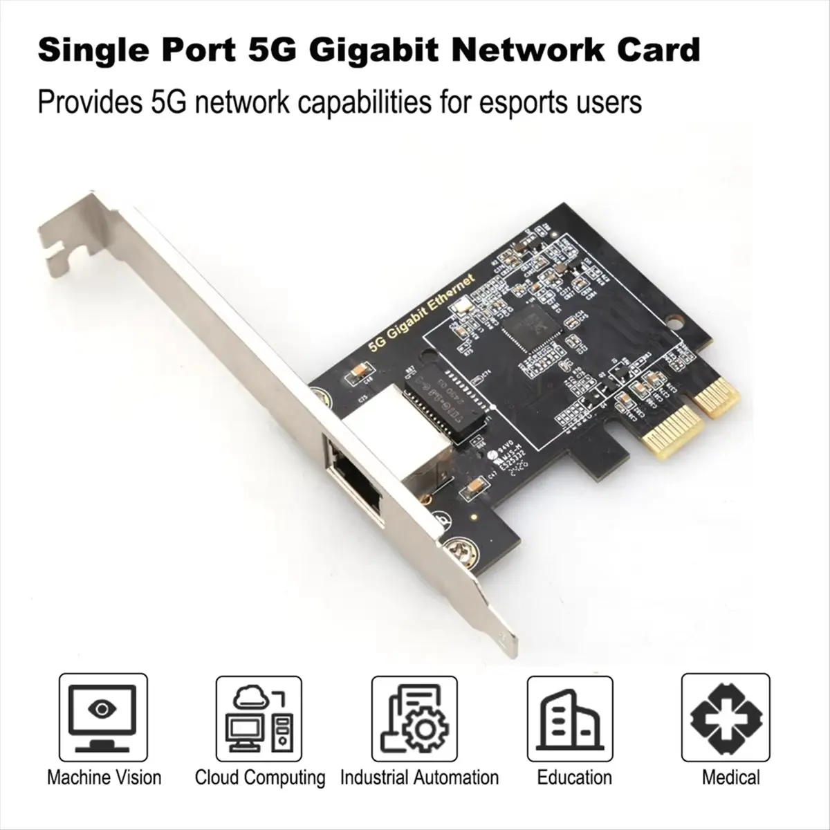 2026 جديد + 5G Pcie إلى RJ45 بطاقة الشبكة RTL8126 رقاقة جيجابت إيثرنت PCI بطاقة الشبكة السريعة 10/100/2500/5000Mbps لسطح المكتب