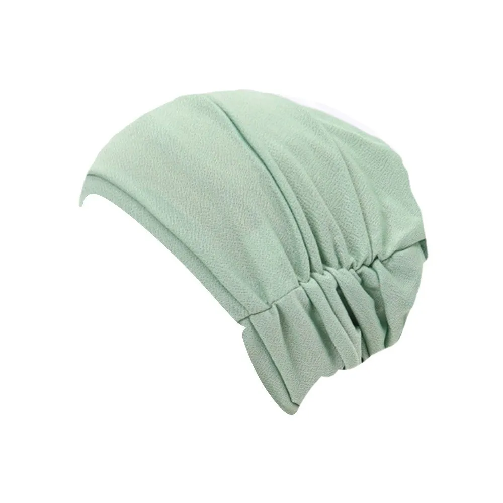 New Vintage Hijab Caps Wrap Style Soft Polyester Twist Knot Turban Hat Elastic Breathable Cancer Chemo Hat Hair Loss