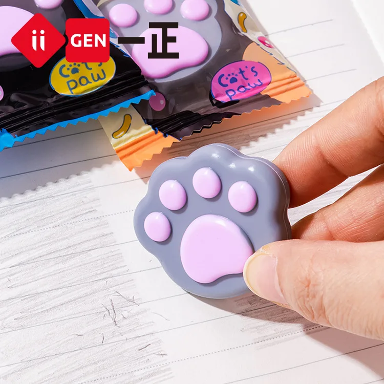 Iigen Cute Cat Paw Eraser Creative Cartoon Shaped Soft Clean No Trace Easy Erasing For Office School Daily Writing Stationery