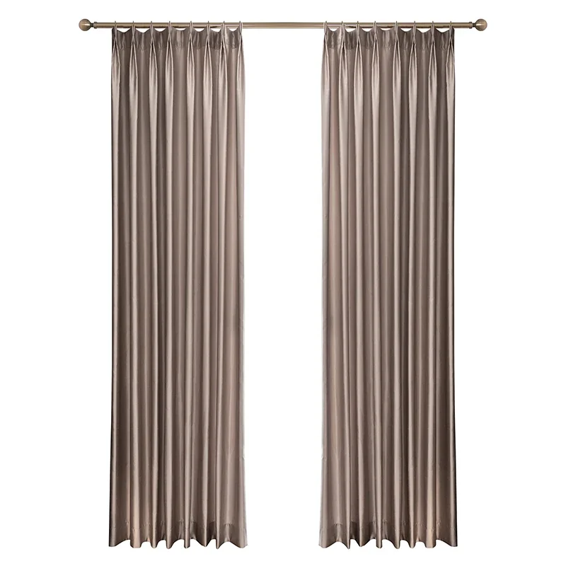 Custom Modern High Precision Curtains for Living Dining Room Bedroom Luxury Scandinavian Minimalist Blackout Satin Solid Color