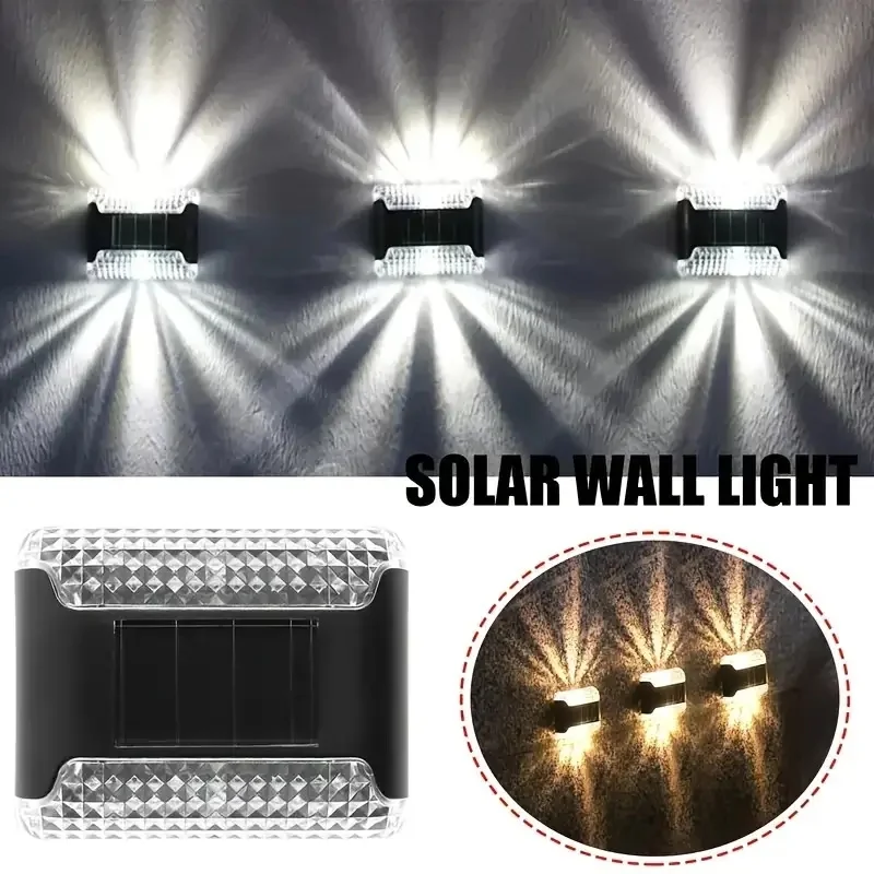 1/2/4 Solar Wall Lamp Spotlight LED Sunlight Outdoor Waterproof Solar Fence Lights Luminous Lighting Garden Yard Fence Decor